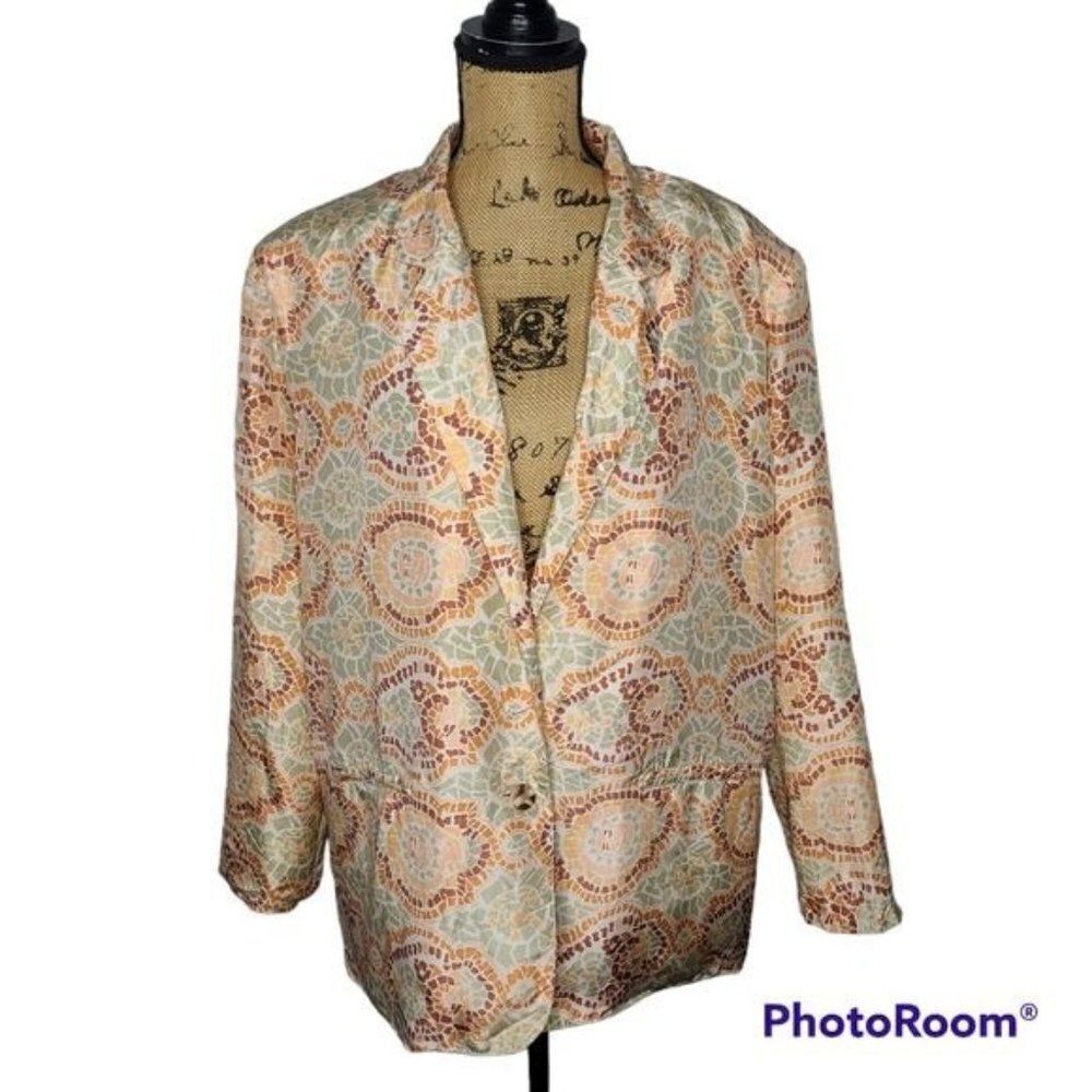 Vintage 90's Wearable Art Silk Blazer